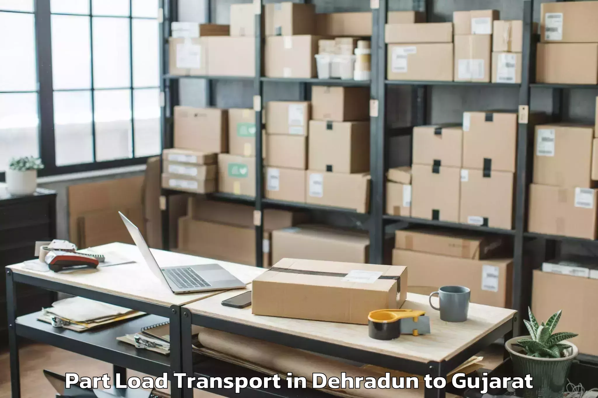 Professional Dehradun to Jamjodhpur Part Load Transport